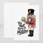 Diese Nut läuft auf Matcha Christmas Nutcracker Dankeskarte (Vorne/Hinten)