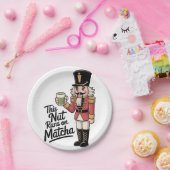 Diese Nut läuft auf Matcha Christmas Nutcracker Pappteller (Party)