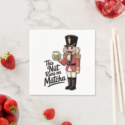 Diese Nut läuft auf Matcha Christmas Nutcracker Serviette (Beispiel)