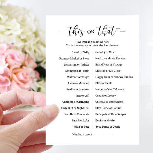 Diese oder jene Game Card Einladung