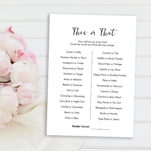 Diese oder jene Game Card Einladung