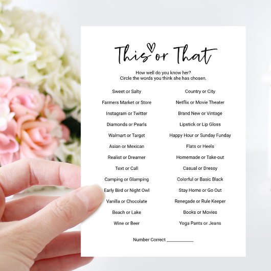 Diese oder jene Game Card Einladung