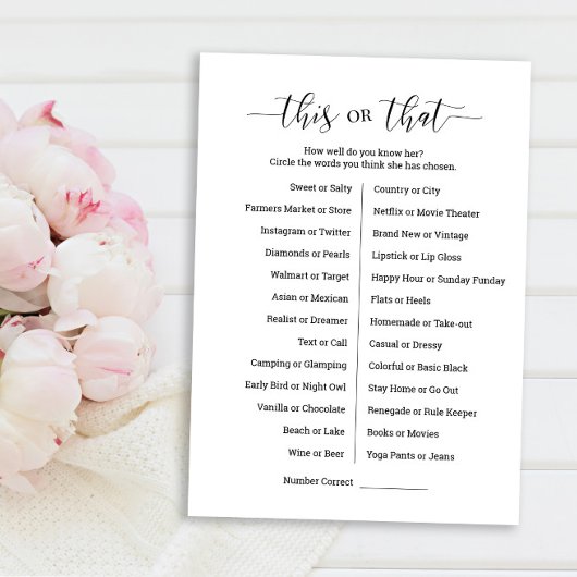 Diese oder jene Game Card Einladung