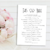 Diese oder jene Game Card Einladung