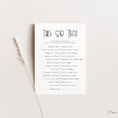 Diese oder jene Game Card Einladung