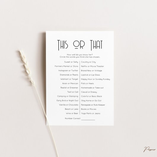 Diese oder jene Game Card Einladung