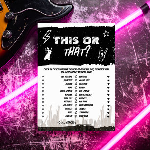 Diese oder jene Punk Theme Rock Bachelorett-Spielk Einladung