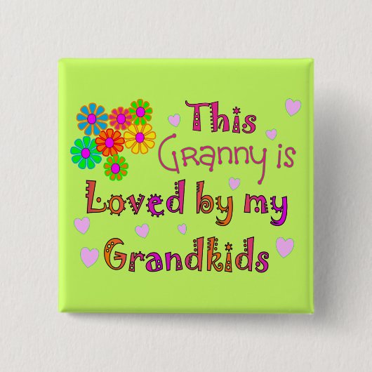 Diese Oma wird durch mein Grandkis geliebt Button (Vorderseite)