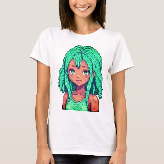 Diese Pixelkunstfigur, "Emerald Dreamer", radia T-Shirt (Vorderseite)