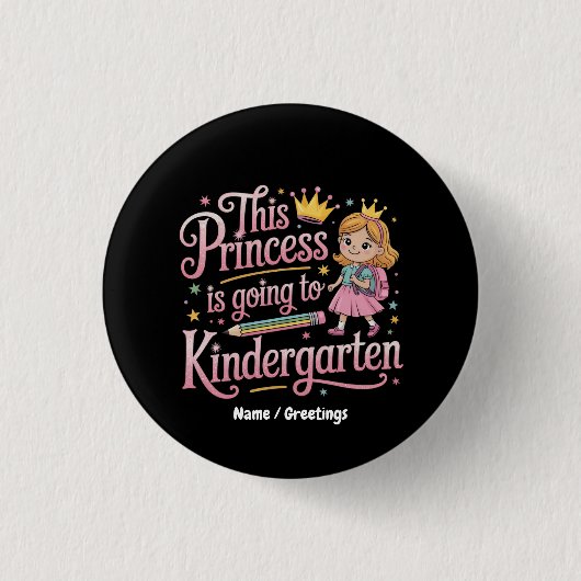 Diese Prinzessin geht zu einem Niedlichen Geschenk Button (Vorderseite)