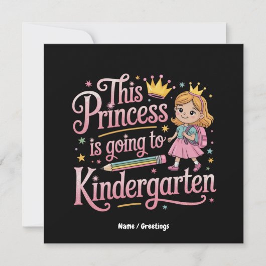 Diese Prinzessin geht zu einem Niedlichen Geschenk Einladung (Vorderseite)