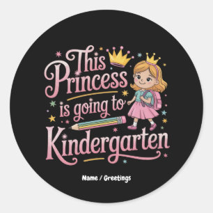 Diese Prinzessin geht zu einem Niedlichen Geschenk Runder Aufkleber