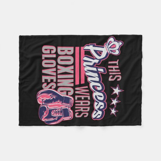 Diese Prinzessin trägt Boxhandschuhe und Boxgesche Fleecedecke (Vorderseite (Horizontal))