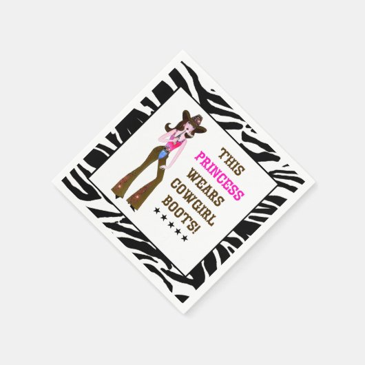 Diese Prinzessin trägt Cowgirl Stiefel! Serviette (Ecke)