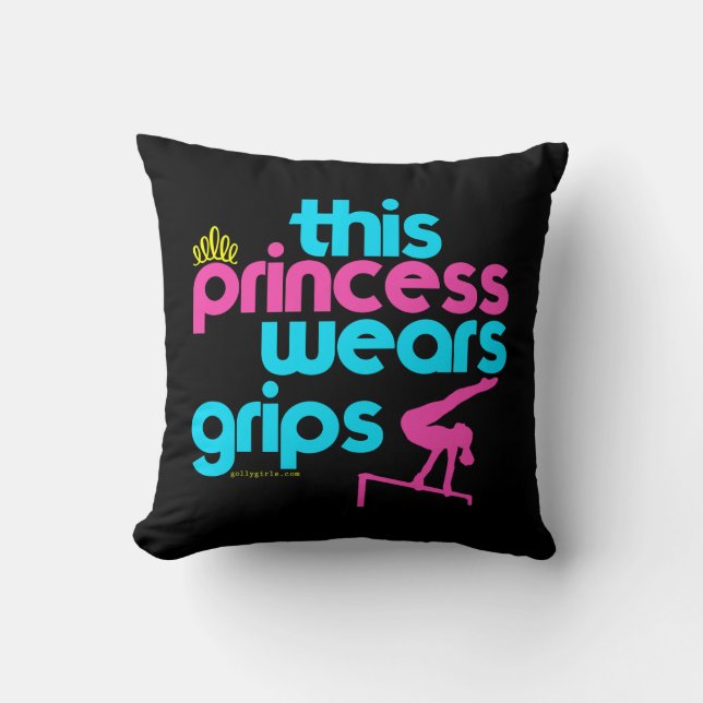 Diese Prinzessin Wears Grips Gymnastics - Golly Kissen (Vorderseite)