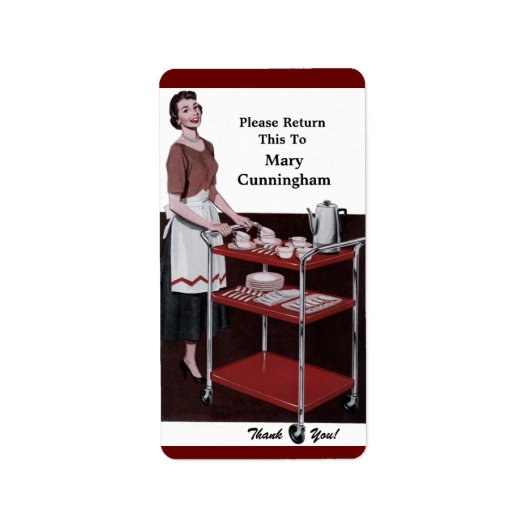 Diese Retro 50er Dish gehört Ihnen Adressaufkleber (Vorne)