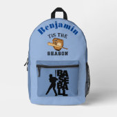Diese Saison - Baseball Player-Silhouette Bedruckter Rucksack (Vorderseite)
