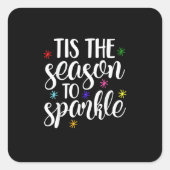 Diese Saison für Sparkle Retro Classic Quadratischer Aufkleber (Vorderseite)