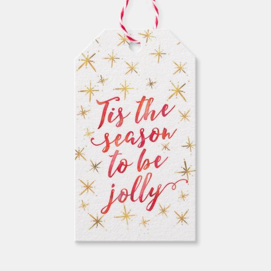 Diese Saison Gold Snowflake Geschenkmarken Geschenkanhänger (Vorderseite)