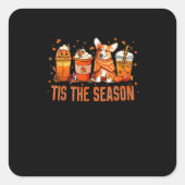 Diese Saison Pumpkin Gewürz Latte Halloween Fall C Quadratischer Aufkleber (Vorderseite)