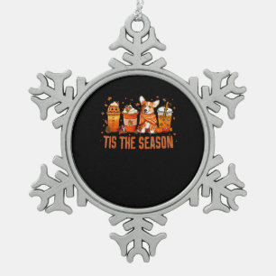 Diese Saison Pumpkin Gewürz Latte Halloween Fall C Schneeflocken Zinn-Ornament