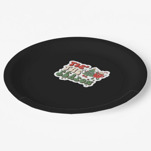 Diese Saison Retro Funny Sloth Pappteller (Schrägansicht)