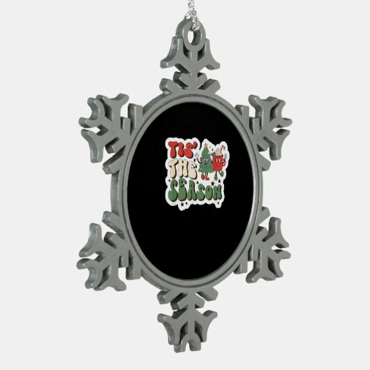 Diese Saison Retro Funny Sloth Schneeflocken Zinn-Ornament (Links)