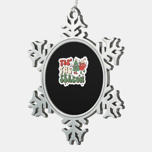 Diese Saison Retro Funny Sloth Schneeflocken Zinn-Ornament (Rechts)