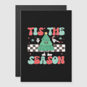 Diese Saison Retro Womans Urlaub Magnetkarte (Vorne/Hinten)