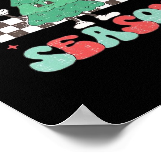 Diese Saison Retro Womans Urlaub Poster (Ecke)