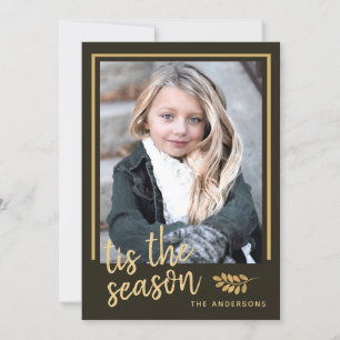 Diese Saison Rustic Holiday Foto Flat Card Feiertagskarte