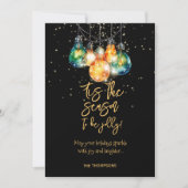 Diese Saison, schwarz, Weihnachtsleuchten-Karte Feiertagskarte (Vorderseite)