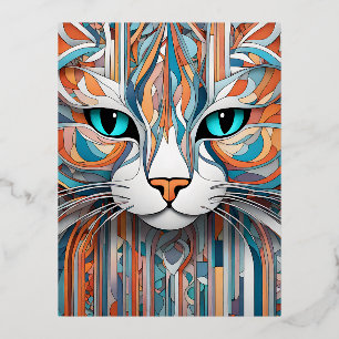 Diese schöne Katzenvektorkunst ist der perfekte Sü Folien Feiertagspostkarte