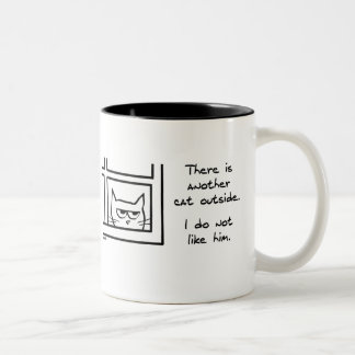 Diese schreckliche Nachbarkatze - lustige Zweifarbige Tasse