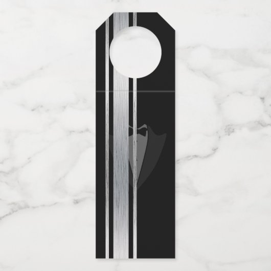 Diese schwarz-weiße Adelsfeier Flaschenanhänger (Vorderseite)