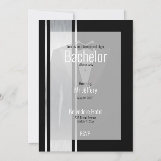 Diese schwarz-weiße Adelsfeier Save The Date (Vorderseite)