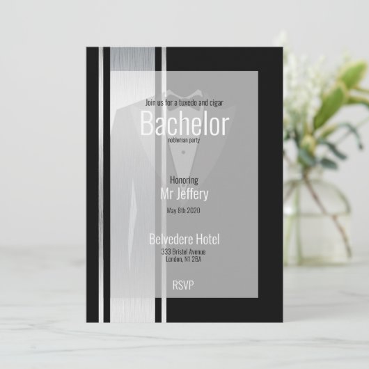 Diese schwarz-weiße Adelsfeier Save The Date (Stehend Vorderseite)