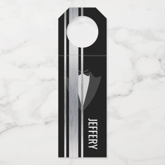 Diese schwarz-weiße Adelsflasche Flaschenanhänger (Vorderseite)