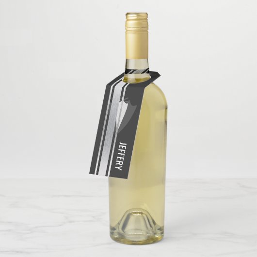 Diese schwarz-weiße Adelsflasche Flaschenanhänger (Angewinkelt)