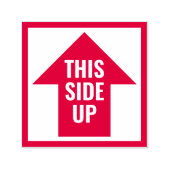 Diese Seite nach oben Packungsbeilagen sind rot Permastempel (Design)