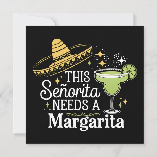 Diese Senorita braucht eine Margarita Cinco De May Einladung (Vorderseite)