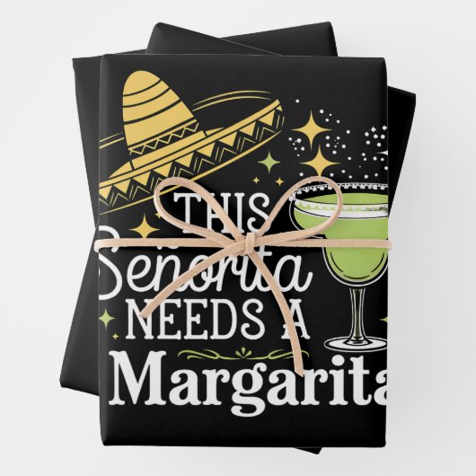 Diese Senorita braucht eine Margarita Cinco De May Geschenkpapier Set (Beispiel)