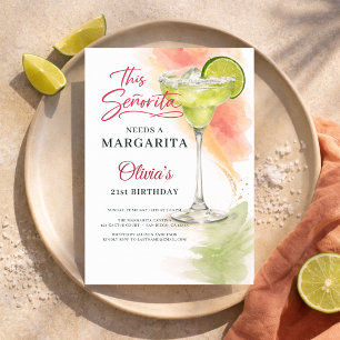 Diese Señorita braucht eine Margarita zum 21. Gebu Einladung