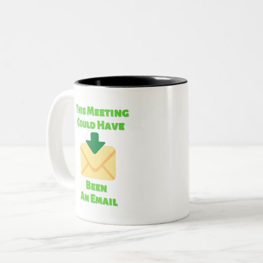 Diese Sitzung hätte eine E-Mail sein können Zweifarbige Tasse (Vorderseite Links)