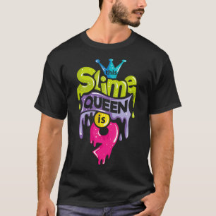 Diese Slime Queen ist die 9. Geburtstagsschleife T-Shirt