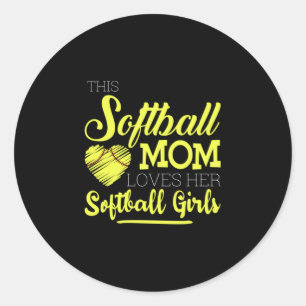 Diese Softball-Mutter Liebe ihre Softball-Girls Runder Aufkleber