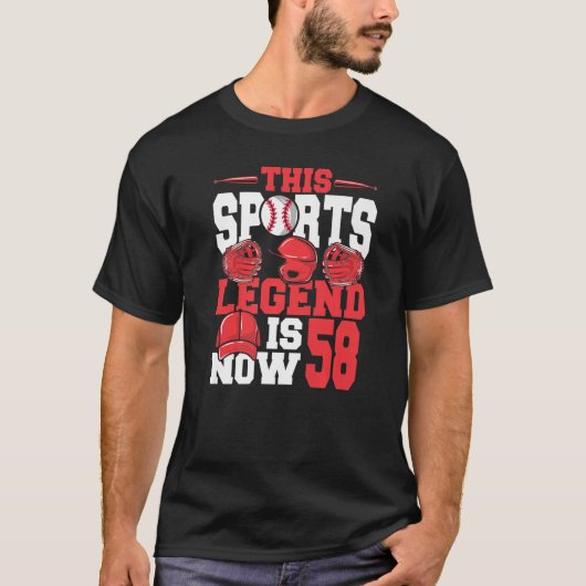 Diese sportliche Legende ist jetzt 58 Baseball Spi T-Shirt (Vorderseite)