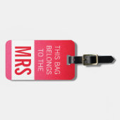 Diese Tasche gehört Frau Pink Gepäckanhänger (Vorderseite horizontal)