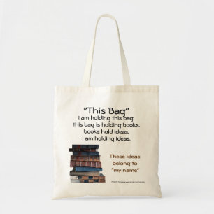 Diese Tasche hält Bücher, die Ideen Bookbag halt