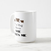 Diese Tasse beweist, dass sie mir Liebe gibt Kaffe (Vorderseite Links)